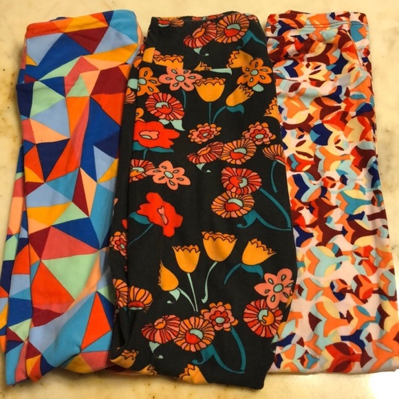LuLaRoe Pants - LuLaRoe Tween colorful pattern leggings 3 pairs